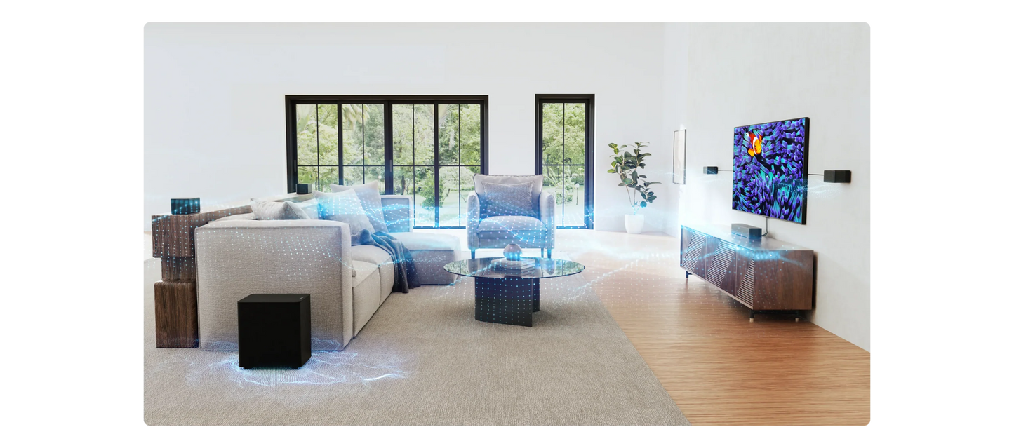 7.1 Channel Dolby Atmos Soundbar with Rear Speakers & Subwoofer