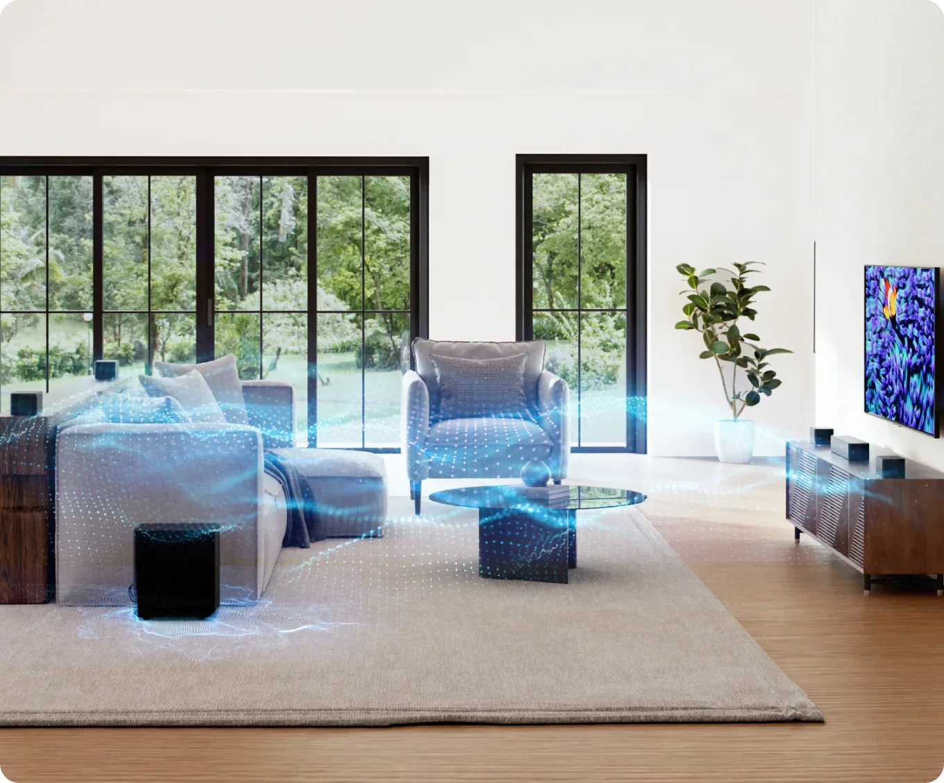 7.1 Channel Dolby Atmos Soundbar with Rear Speakers & Subwoofer