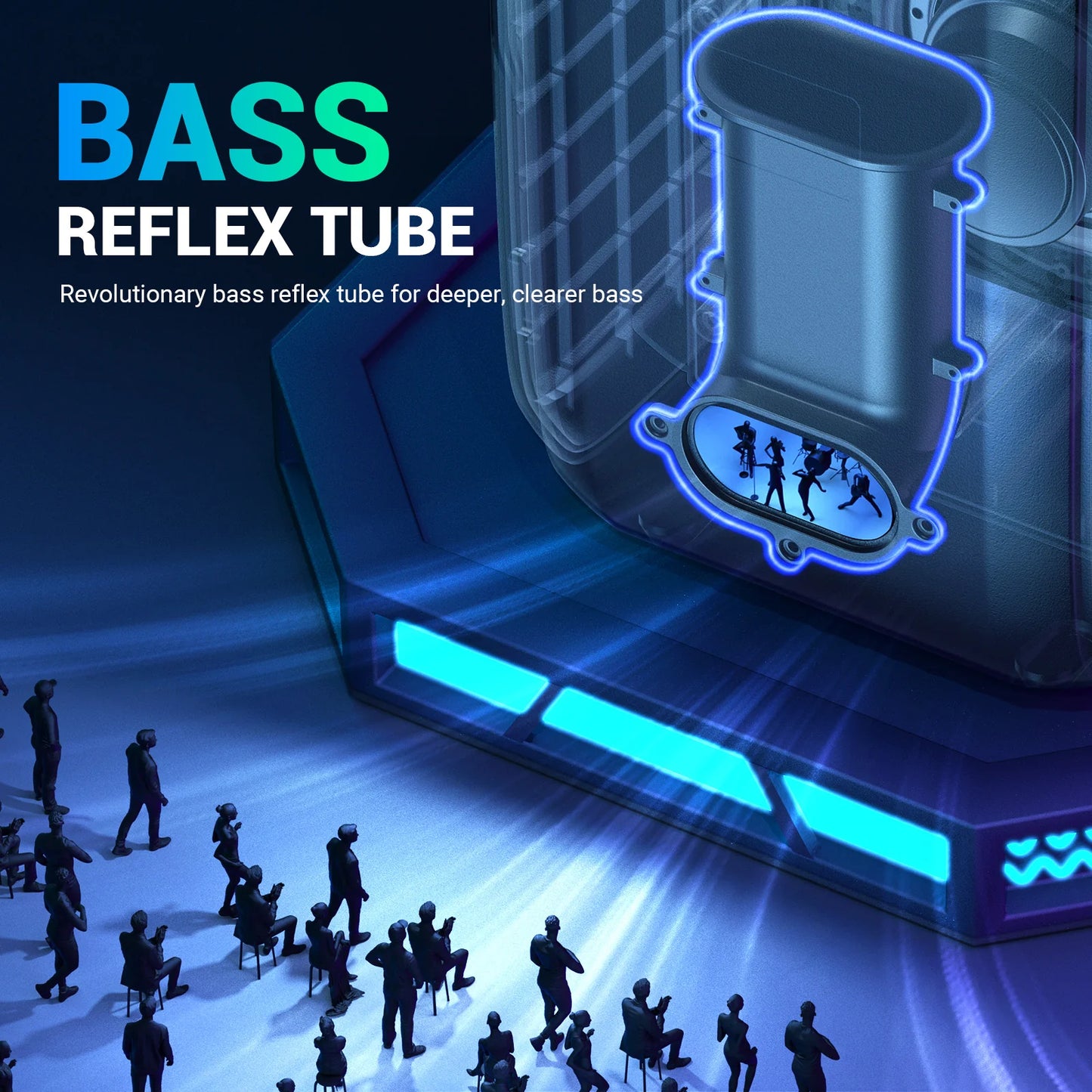 Dual 80W Portable Bluetooth Party Speaker with Deep Bass