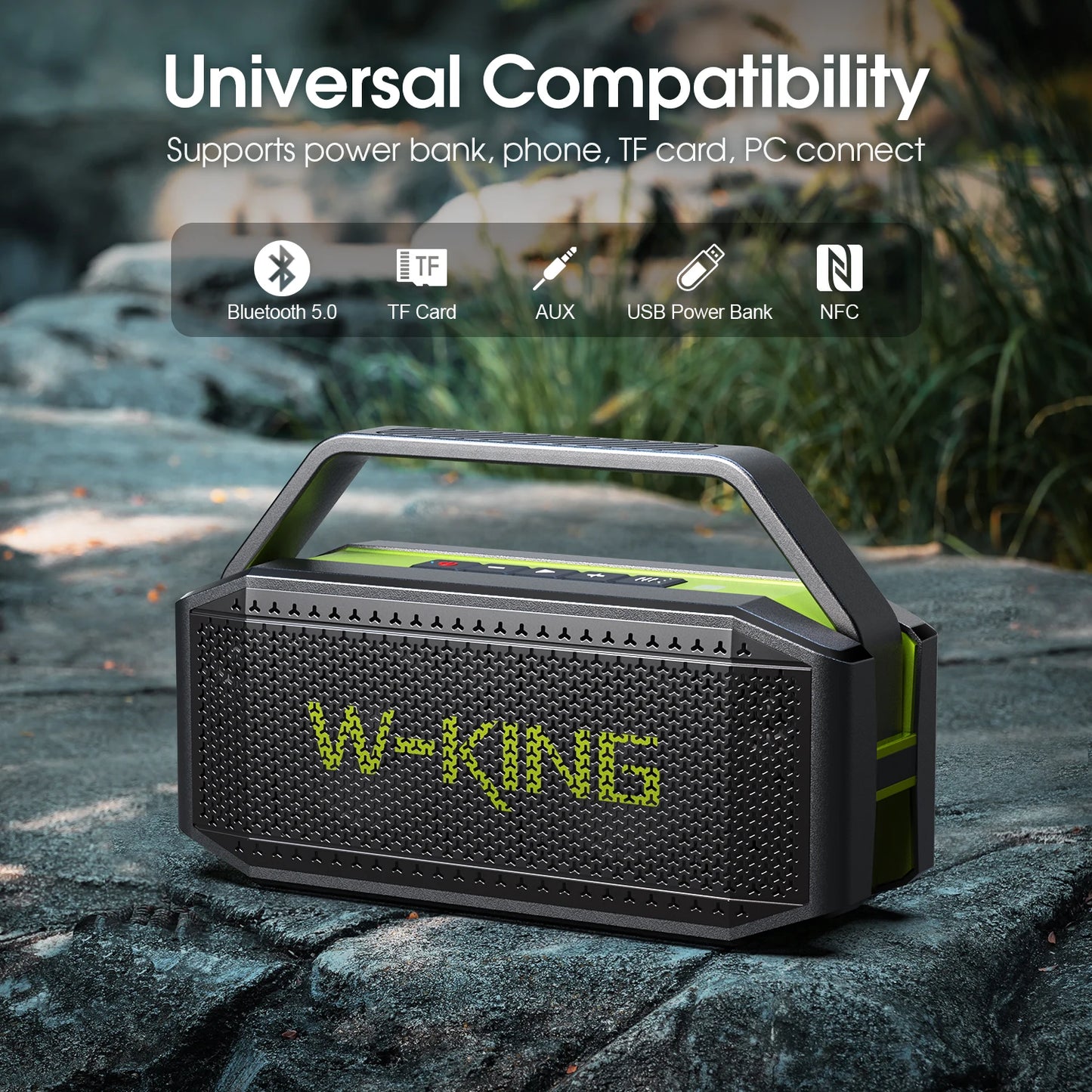 Bluetooth speaker with subwoofer- W-KING speaker
