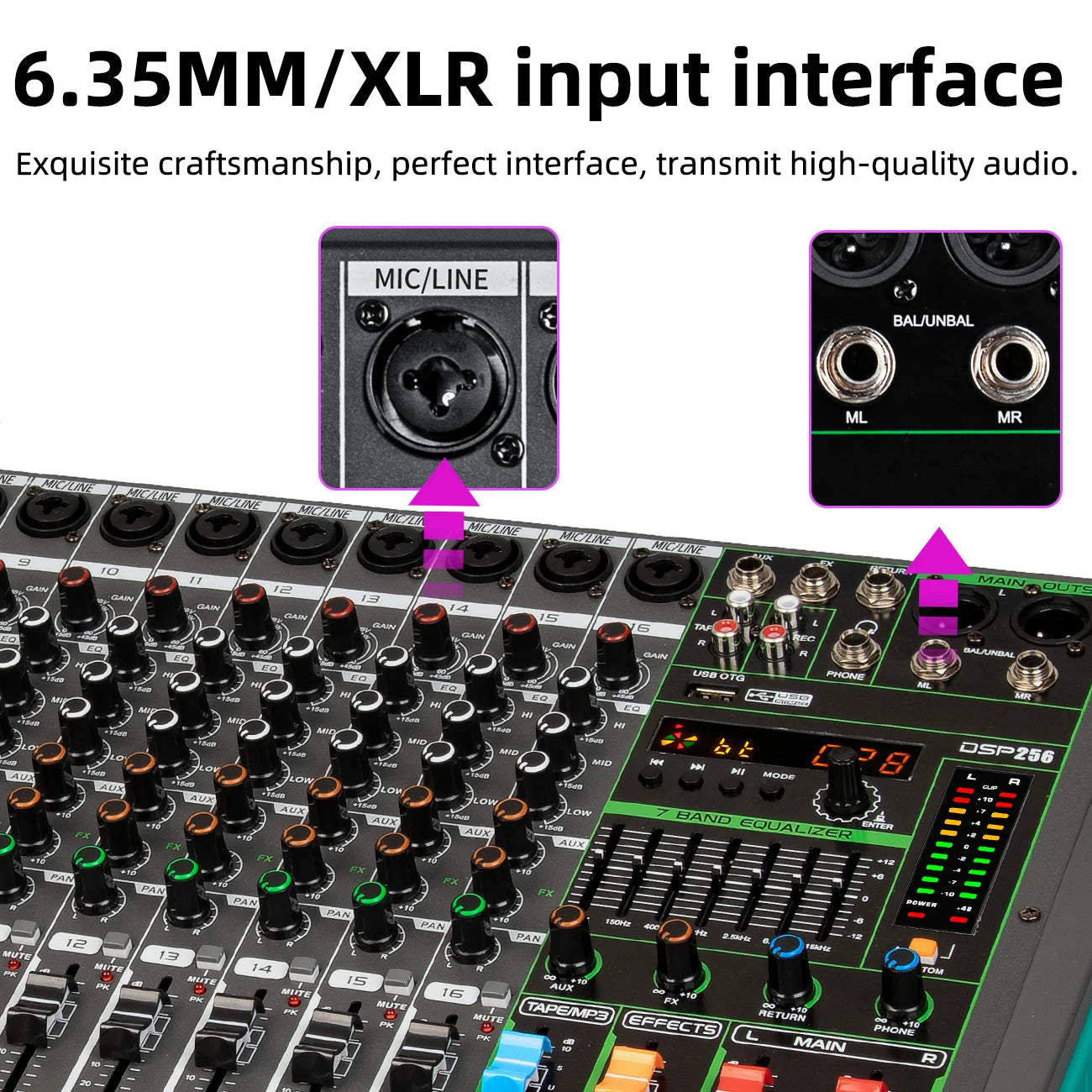 16 Channels Audio Sound Mixer