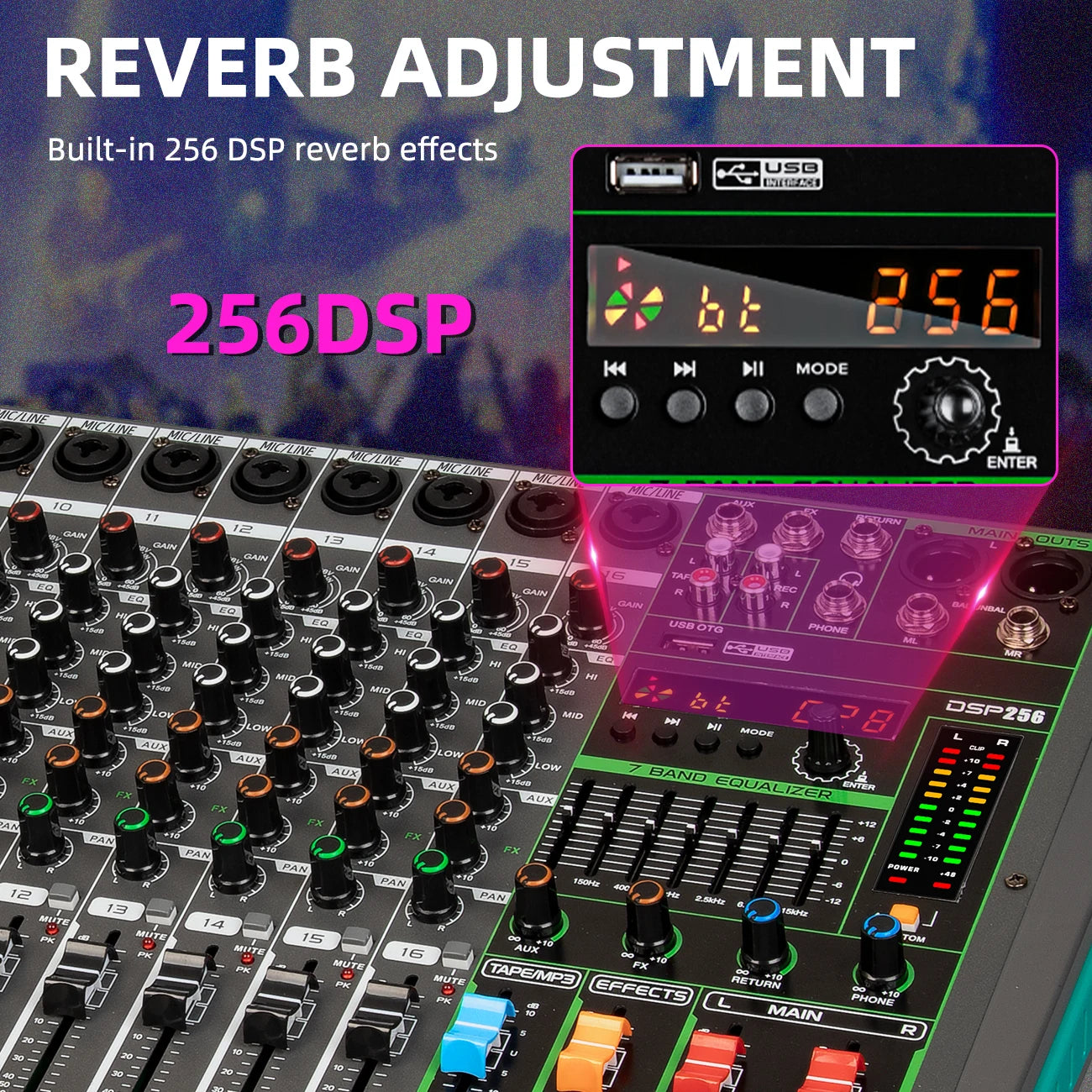 16 Channels Audio Sound Mixer