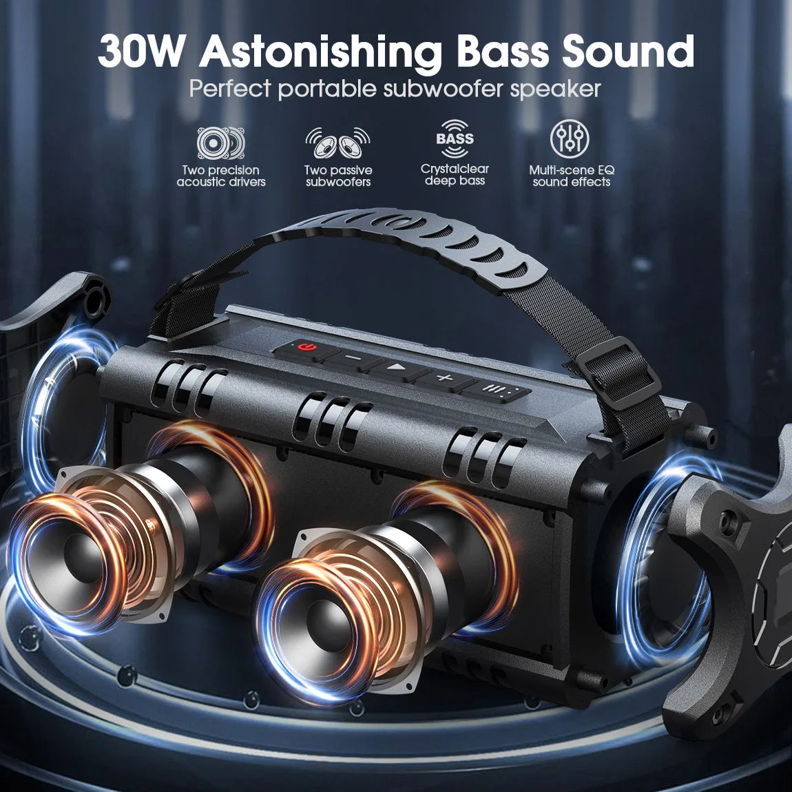 Bluetooth Speaker, 30W Portable Wireless Loud Speakers
