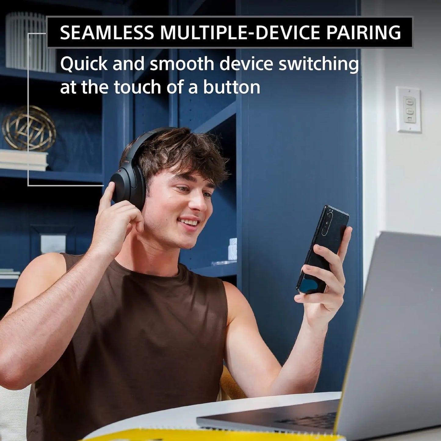 Touch sensor control headphones -Long battery life headphones-multiple deice pairing