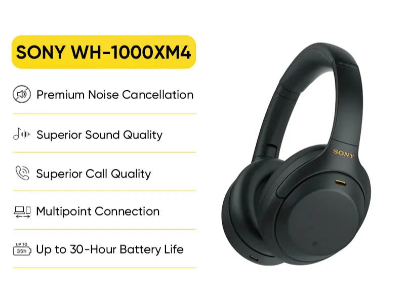 XM4 noise cancelling -Sony wireless over-ear headphones -Sony XM4 Bluetooth headphones