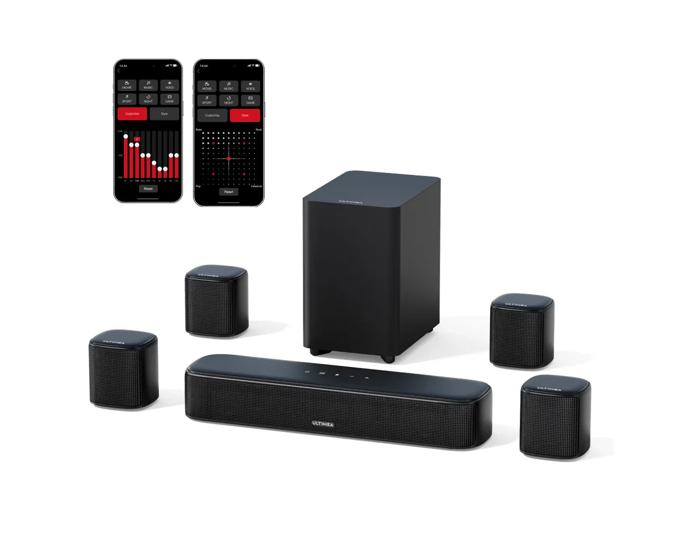 7.1 Channel Virtual Surround Soundbar with App Control and Deep Bass