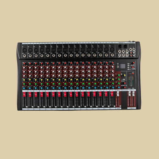 16-Channel Studio Audio Mixing Console - Bluetooth USB Digital Sound Mixer