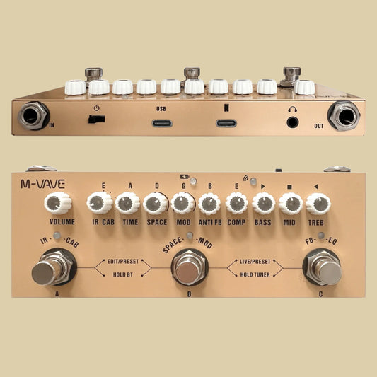 M-VAVE CUBE AC Portable Multifunctional Acoustic Guitar Combined Effect Pedal with Wireless Music Playback Phone Recording Audio