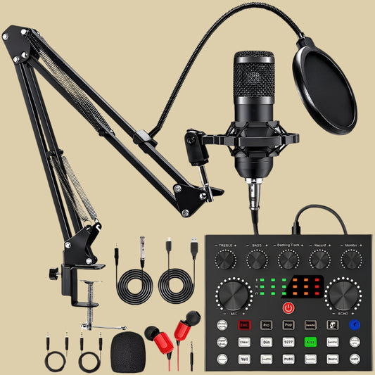 Microphone V8 Sound Card Podcast Equipment