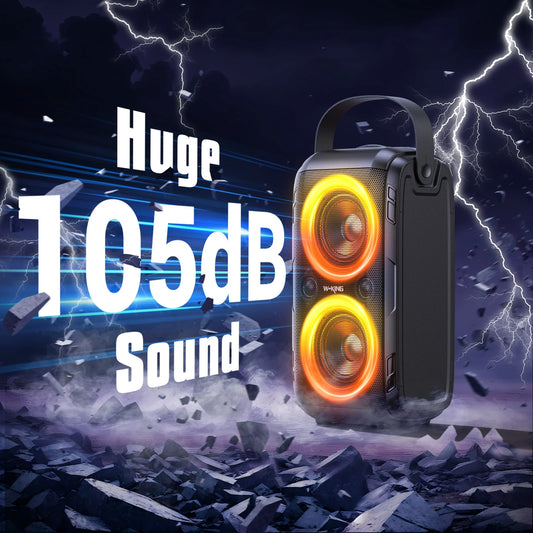 Dual 80W Portable Bluetooth Party Speaker with Deep Bass